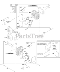 Briggs & Stratton 351772-1045-E1 - Briggs & Stratton Vertical Engine Cylinder Head, Valves, Gasket Set - Valve