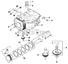 Toro 30114 - Toro ProLine Walk-Behind Mower, Gear Drive, 14hp (SN: 000000001 - 000999999) (1990) Crankcase-Engine Kohler Model No. Cv14t-1412