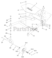 Toro 30291 - Toro 44" ProLine Walk-Behind Mower, Hydro Drive, 15hp (SN: 210000001 - 210005000) (2001) Carrier Frame Assembly