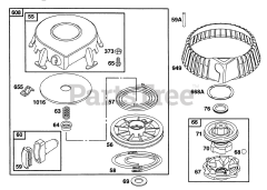 Briggs & Stratton 221432-2170-01 - Briggs & Stratton Horizontal Engine Rewind Assy