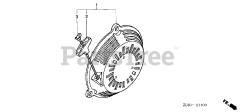 Honda GC135 QHA1 (GCAJ) - Honda Engine, Made in Japan (SN: GCAJ-1000001 - GCAJ-9999999) RECOIL STARTER