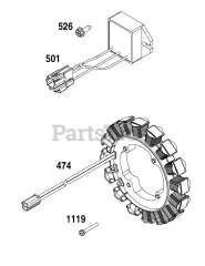 Briggs & Stratton 355447-0121-01 - Briggs & Stratton Horizontal Engine Alternator Group