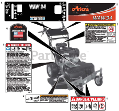 Ariens 911410 - Ariens 34" Walk-Behind Mower, 13.5hp Briggs & Stratton (SN: 000101 & Above)