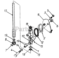 White Outdoor FST-14 (132-786G190) - White Outdoor 42" Lawn Tractor (1992) Steering Assembly