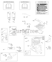 Briggs & Stratton 9A413-0202-E2 - Briggs & Stratton Horizontal Engine Camshaft, Crankshaft, Cylinder, Cylinder Head, Operator's Manual, Warning Label, Piston/Rings/Connecting Rod