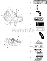 Snapper ZT 18441 KHC (5900608) - Snapper 44" Zero-Turn Mower, 18hp Decals Group - Safety &amp; Common