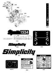 Simplicity H 1524 E (1696920-00) - Simplicity 24" Snow Thrower, 14.5hp