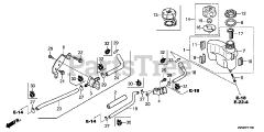Honda GCV160 LA0 S3L (GJARA) - Honda Engine, Made in USA (SN: GJARA-1000001 - GJARA-9999999) FUEL TANK