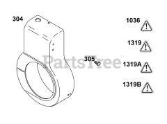 Briggs & Stratton 326431-3521-08 - Briggs & Stratton Horizontal Engine Blower Housing Group