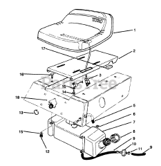 Toro 70040 (8-25) - Toro Rear-Engine Riding Mower (SN: 079000001 - 079000578) (1997) Seat  Gas Tank Assembly