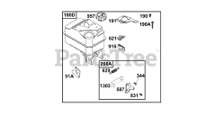 Briggs & Stratton 136217-1018-E1 - Briggs & Stratton Horizontal Engine Fuel Tank Groups