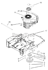 Toro 74801 (18-52 ZX) - Toro 52" TimeCutter Zero-Turn Mower (SN: 230000001 - 230999999) (2003) Engine and Clutch Assembly