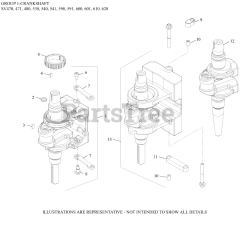 Kohler SV480-0001 - Kohler Courage Single Engine, Made for Shivvers, 16hp, 11.9kW 01 CrankShaft