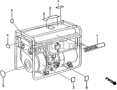 Honda EM2200 A (GE200) - Honda Generator, Made in Japan (SN: GE200-1000001 - GE200-9999999) LABELS