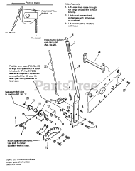 AGCO 912 H (1691125) - AGCO Garden Tractor, 12hp Lift Lever &amp; Cable Group - 7112 &amp; 7114