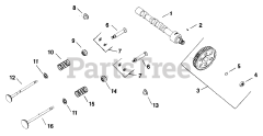 Kohler K582-36344 - Kohler K-Series Engine, Made for Ingram Mfg., 23hp, 17.16kW Camshaft &amp; Valves 4-9-8 REV. 8/24/2006