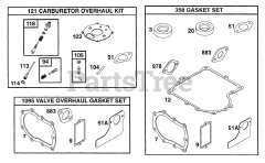 Briggs & Stratton 194412-1121-01 - Briggs & Stratton Horizontal Engine Gasket Sets