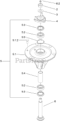 Toro 74915 CP - Toro 60" Z Master Zero-Turn Mower, Side-Discharge Deck (SN: 311000001 - 311999999) (2011) Spindle Assembly No. 119-8560