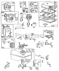 Briggs & Stratton 130232-3075-01 - Briggs & Stratton Horizontal Engine Mufflers,Deflectors,Fuel,A/C