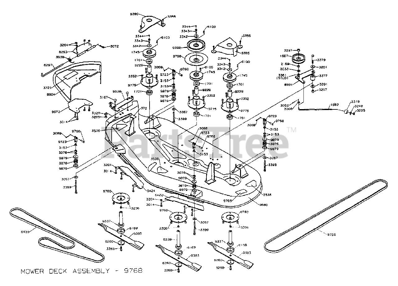 Dixon ZTR 6601 - Dixon Zero-Turn Mower (1996) MOWER DECK ASSEMBLY Parts