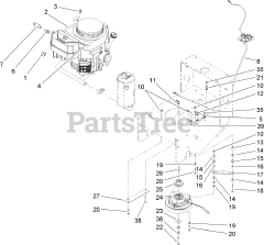 Toro 30094 - Toro 36" Walk-Behind Mower, Floating Deck, T-Bar, Gear Drive (SN: 280000001 - 280999999) (2008) ENGINE AND CLUTCH ASSEMBLY
