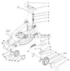 Toro 20814 - Toro 48cm Recycler Walk-Behind Mower (SN: 210000001 - 210999999) (2001) Hoc And Wheel Assembly