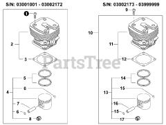Echo CS-8000 - Echo Chainsaw (Type 1E) (SN: 001001 - 999999)