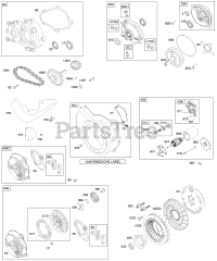Briggs & Stratton 122432-0152-E8 - Briggs & Stratton Horizontal Engine Blower Housing, Electric Starter, Flywheel, Gear Reduction, Rewind Starter