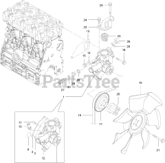 Toro 72028 (7500-D) - Toro 60" Z Master Zero-Turn Mower, Rear-Discharge Deck (SN: 416262337 - 416288793) Cooling Water System Assembly
