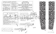 Scag STTII-61V-37BV-EFI - Scag Turf Tiger II 61" Zero-Turn Mower, 37hp Vanguard (SN: N1100001 - N1199999) Replacement Decals And Information Plates