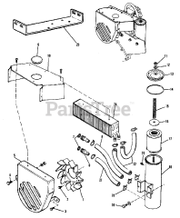 AGCO 410 S (1600299) - AGCO Lawn Tractor, 10hp Hydrostatic Cooling Group (1506I15)