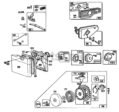 Briggs & Stratton 100708-0123-02 - Briggs & Stratton Vertical Engine Mufflers, Air Cleaner,Rewind