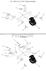 Scag GC-3B - Scag Fabric 3-Bag Grass Catcher (SN: K3300001 - K3399999) Front Weight Components - STC / STCII / SCZ / STTII / STT-Diesel Models