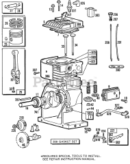 Briggs & Stratton 131232-0417-XX - Briggs & Stratton Horizontal Engine Cylinder,Cylinder Hd,Piston