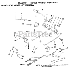 Weed Eater WEX 12H36 D - Weed Eater Lawn Tractor BRAKE/REAR LIFT