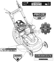Gravely 911700 (PRO-24) - Gravely 24" Walk-Behind High-Wheel Mower, Briggs & Stratton, CARB (SN: 000101 & Above)