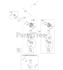 Briggs & Stratton 124S07-2127-B1 - Briggs & Stratton Vertical Engine Carburetor, Carburetor Overhaul Kit