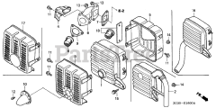 Honda GD410 VAA (GPA) - Honda Engine, Made in Japan (SN: GPA-1000001 - GPA-1021879) MUFFLER (1)