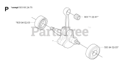 Husqvarna HA 850 - Husqvarna Hedge Trimmer Attachment (SN: 20070100001 - 20090900000) CRANKSHAFT