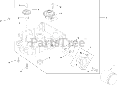 Toro 14AK81RK544 (GT 2300) - Toro Garden Tractor (SN: 1A186H30000 & Above) (2006) Oil Pan and Lubrication Assembly Kohler SV735-0011