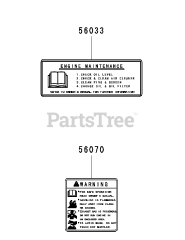 Cub Cadet RZT-50 (17WI2ACP056) - Cub Cadet 50" RZT Zero-Turn Mower, Kawasaki (2010) Kawasaki FR651V-AS05 Engine Labels