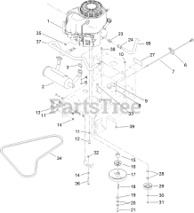 Toro 30672 - Toro 32" Walk-Behind Mower, Fixed Deck, T-Bar, Gear Drive (SN: 313000001 - 313999999) (2013) Engine and Exhaust Assembly