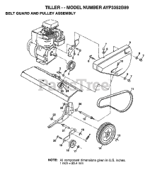 Electrolux/AYP 3352 B89 - Electrolux/AYP Tiller (1998) BELT GUARD AND PULLEY ASSEMBLY