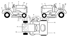 Poulan Pro PR 185H42ST H - Poulan Pro Lawn Tractor (2002) Decals