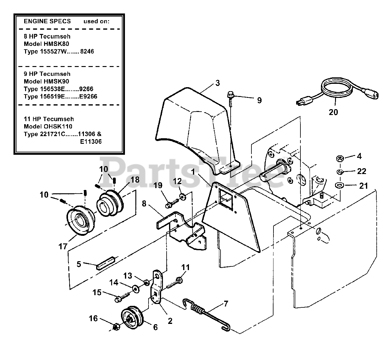 Snapper 8246 (84924) Snapper 24" Snow Thrower, 8hp Engines, Pulley