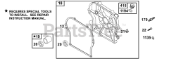 Briggs & Stratton 136217-1018-E1 - Briggs & Stratton Horizontal Engine Crankcase Cover/Sump