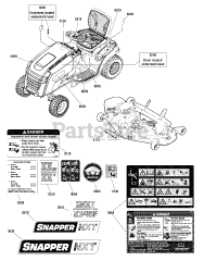 Snapper 1695774 - Snapper 52" Mower Deck Decals Group - 42", 46" &amp; 52" Deck