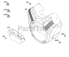 Briggs & Stratton 386447-0461-G1 - Briggs & Stratton Horizontal Engine Blower Housing Group