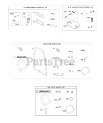 Briggs & Stratton 385447-0199-G1 - Briggs & Stratton Horizontal Engine Carburetor Overhaul Kit, Engine/Valve Gasket Sets