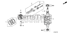 Honda BF15 DK0 SHSA (BALJ) - Honda Outboard Engine, Made in Japan (SN: BALJ-1400001 - BALJ-9999999) CRANKSHAFT@PISTON